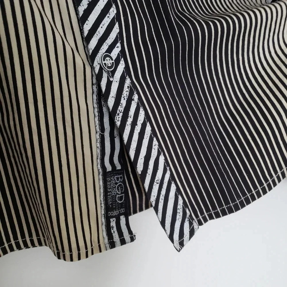 Mens Slim Fit Stretch Black Button Shirt M Medium - Picture 7 of 8